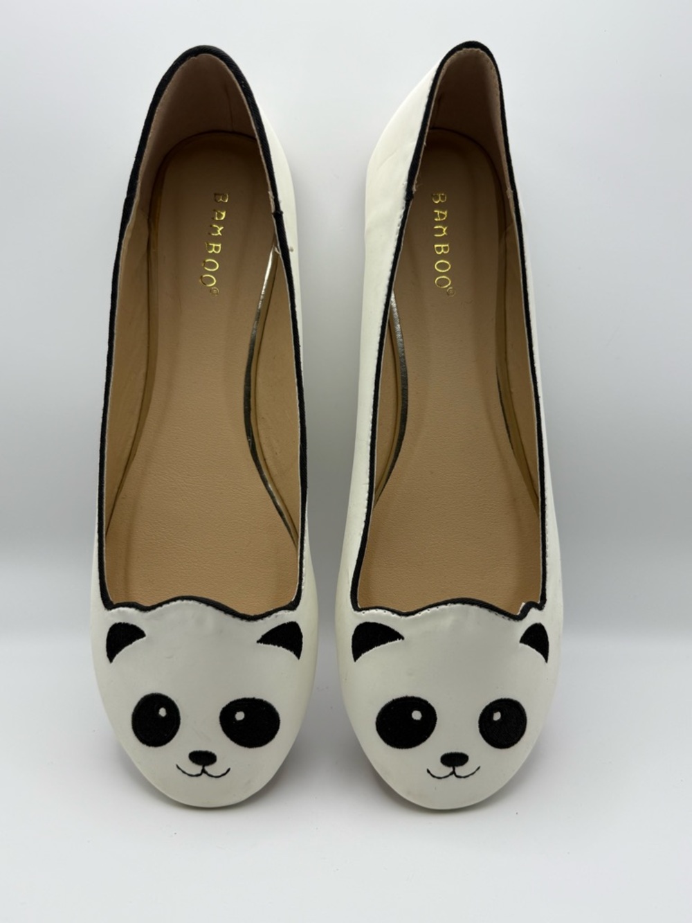 Cute bamboo brand flats with panda faces. RARE!